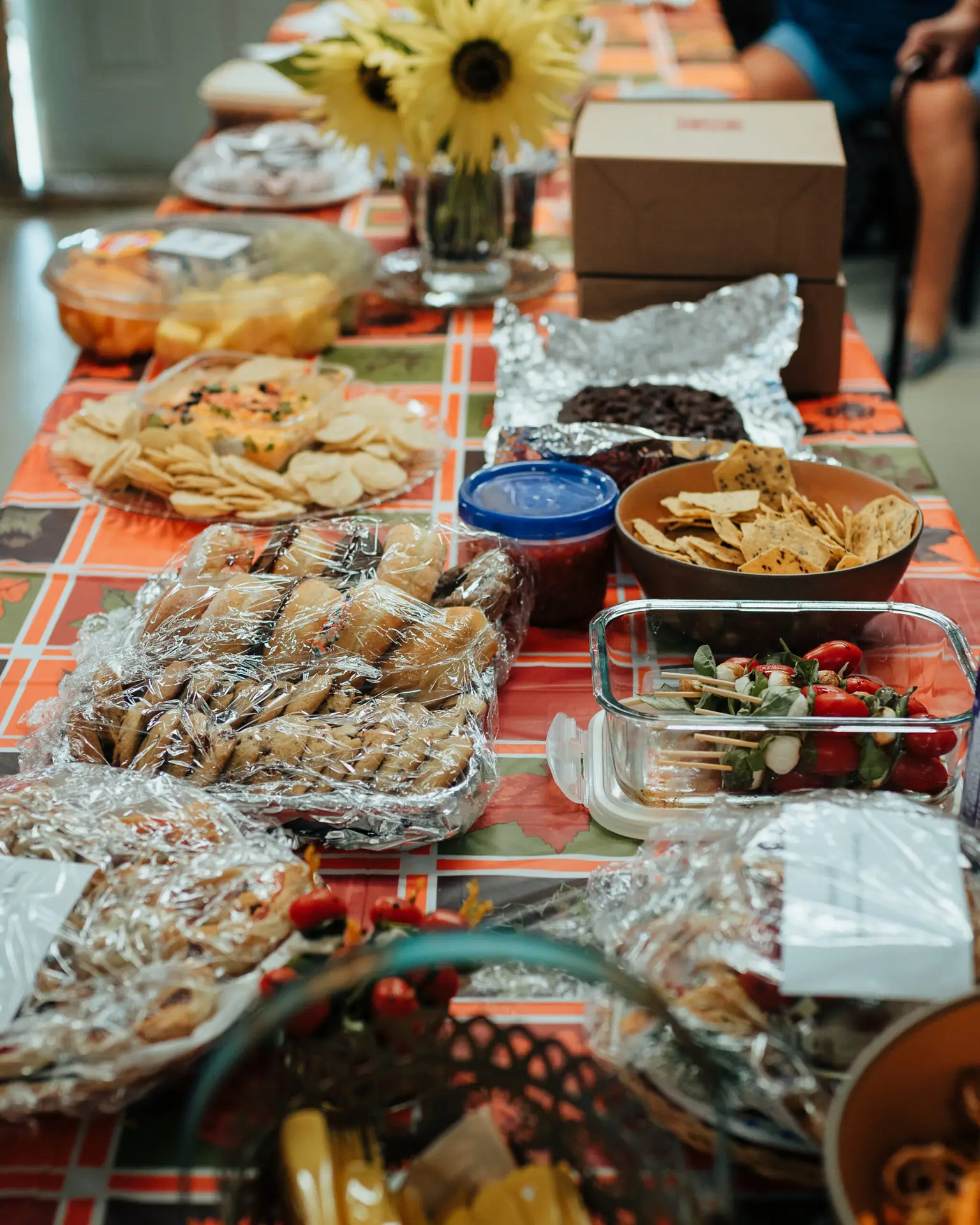 all the food goodies laid out on a table